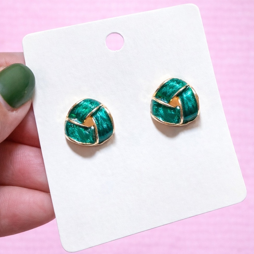 Jade Enamel Swirl Studs